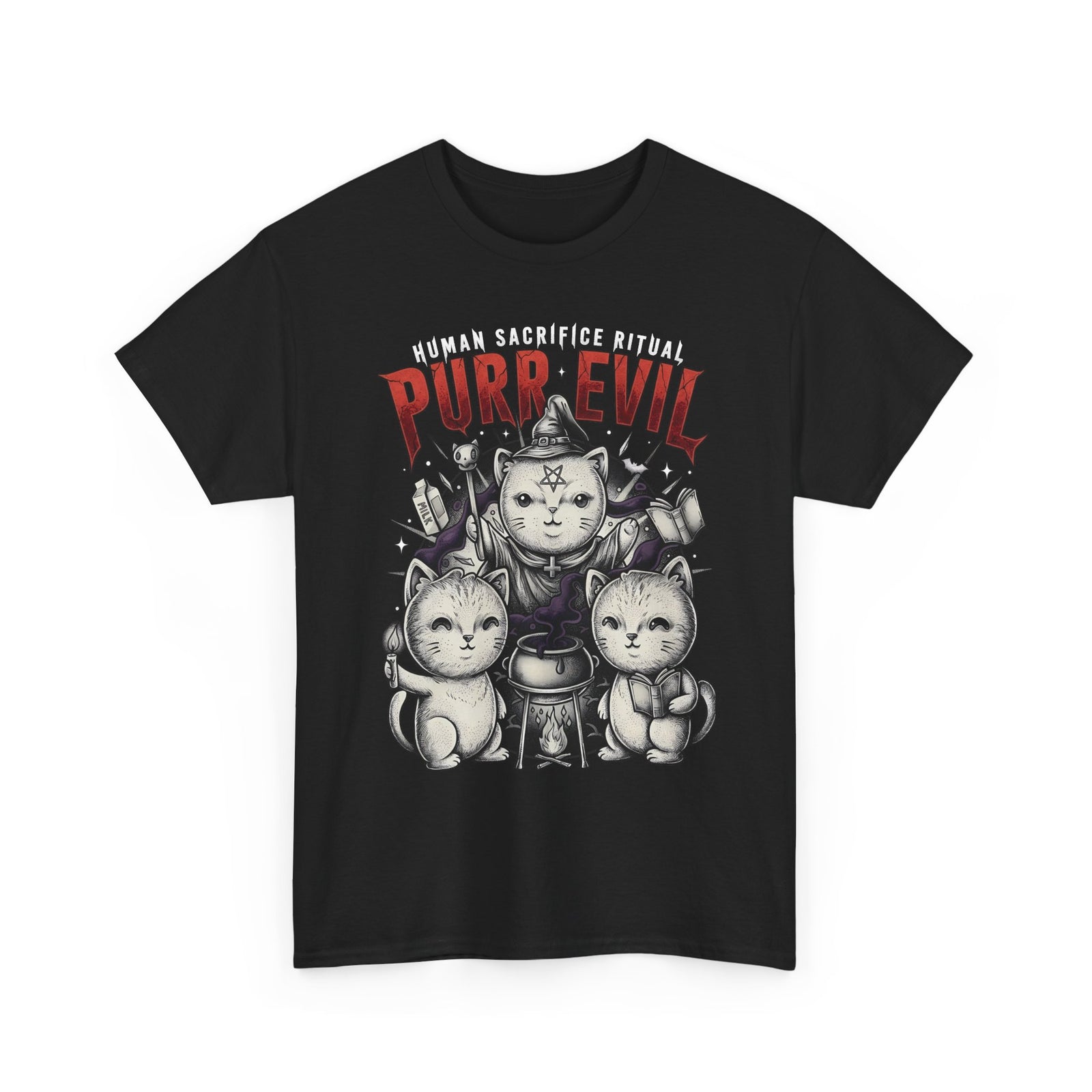 Purr Evil Witch Cats T-Shirt — Spooky Alternative Magic Apparel