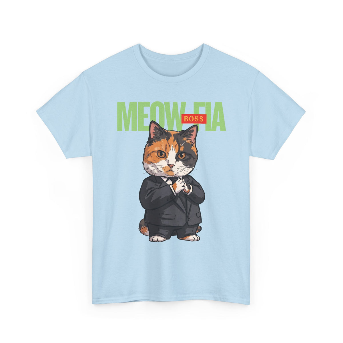 Meow-Fia Boss Mafia Calico Cat T-Shirt — Funny Mob Boss Feline Tee