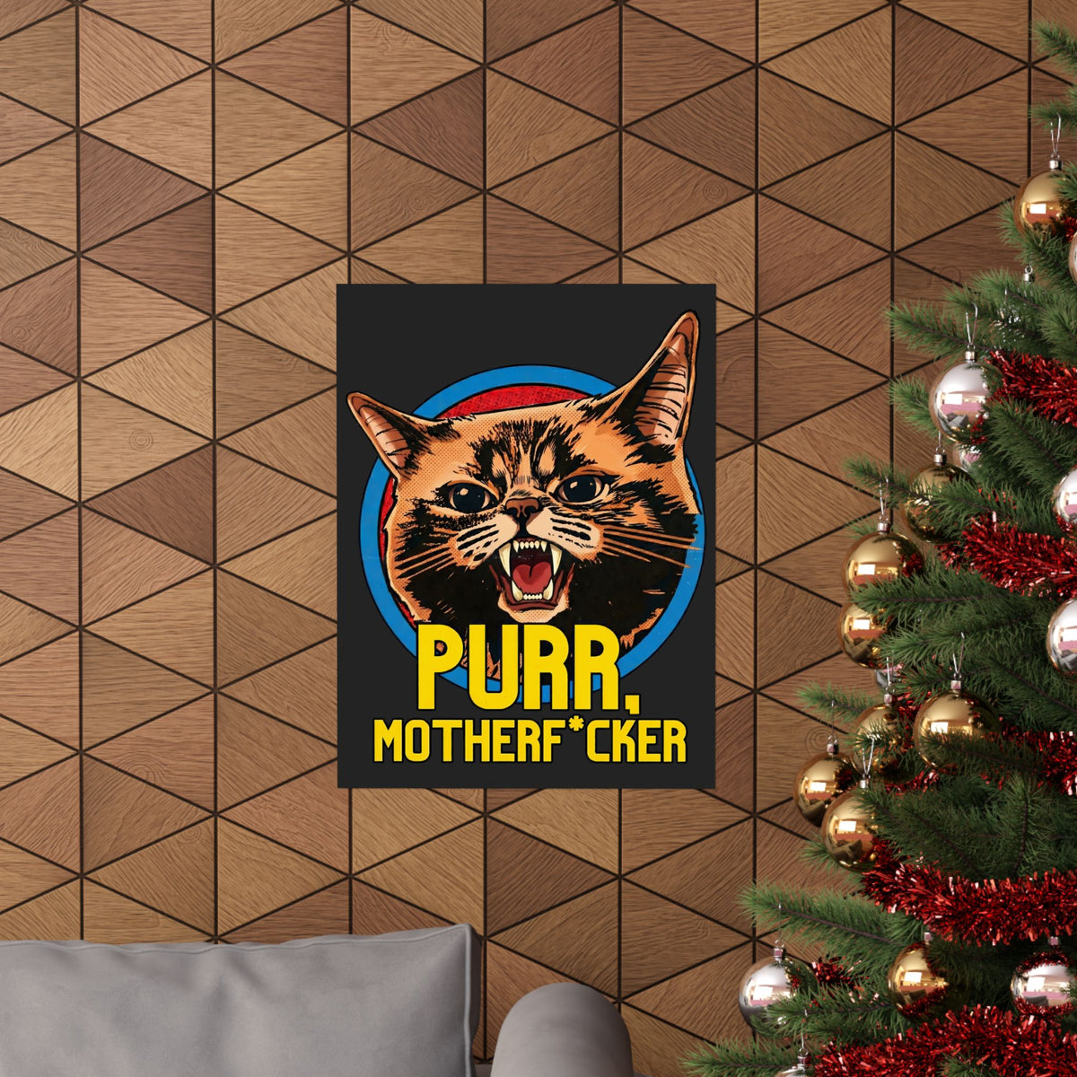 Purr Motherfvcker Poster — Funny Angry Cat Graphic Poster