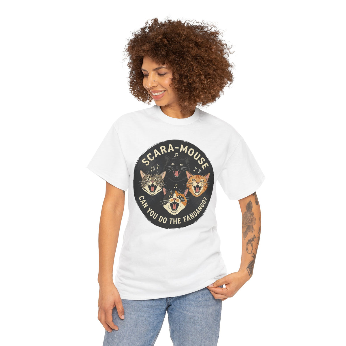 Scaramouse Cat Band Tee “Scara-Mouse: Can You Do the Fandango?” Vintage Rock Cat T-Shirt