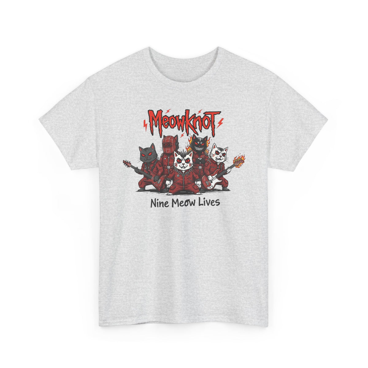 Meowknot Cat Band T-Shirt — Cute Musical Cat Graphic Tee