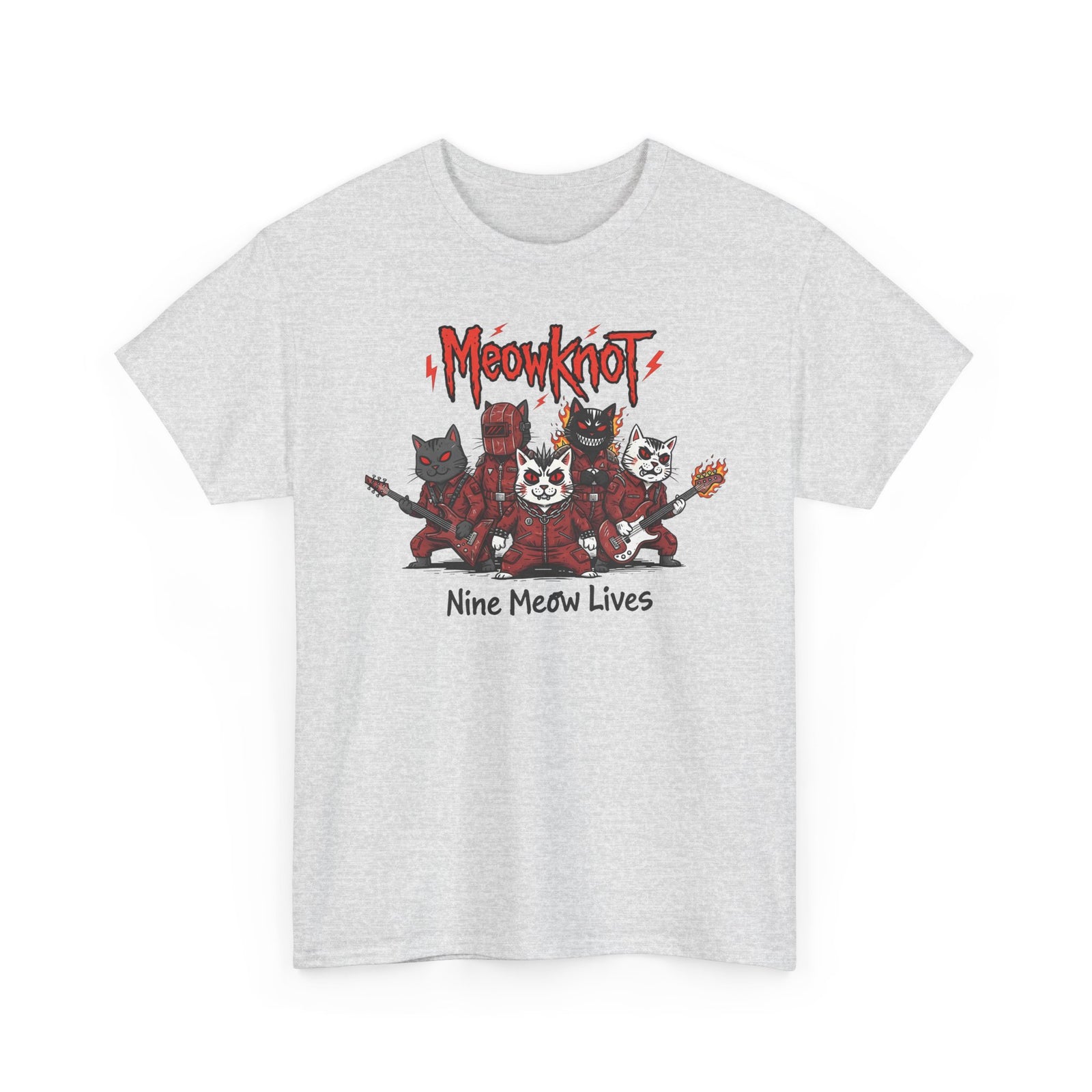 Meowknot Cat Band T-Shirt — Cute Musical Cat Graphic Tee