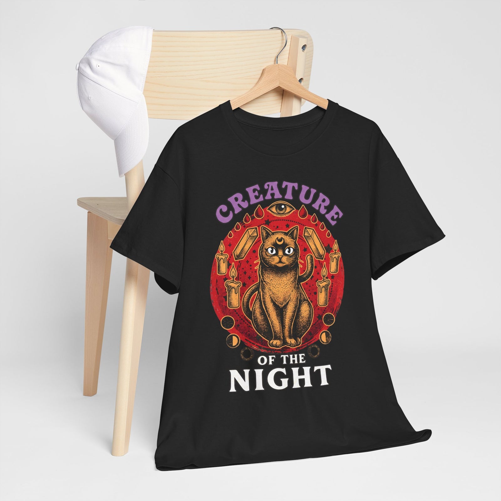 Creature Of The Night Cat T-Shirt — Mystical Occult Black Cat Graphic Tee