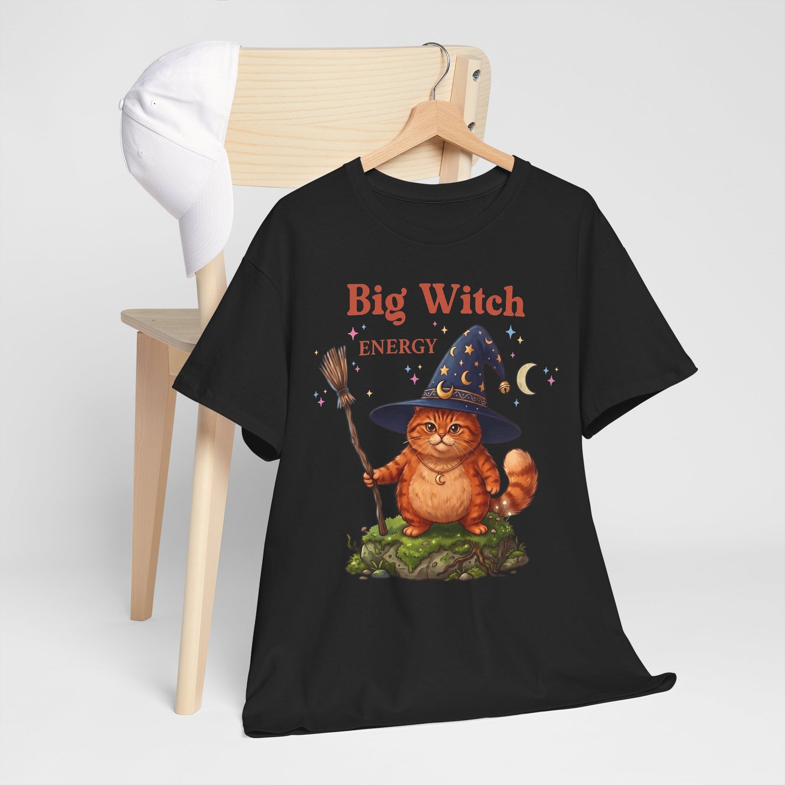 Big Witch Energy Orange Tabby Cat — Whimsical Witchy Artwork