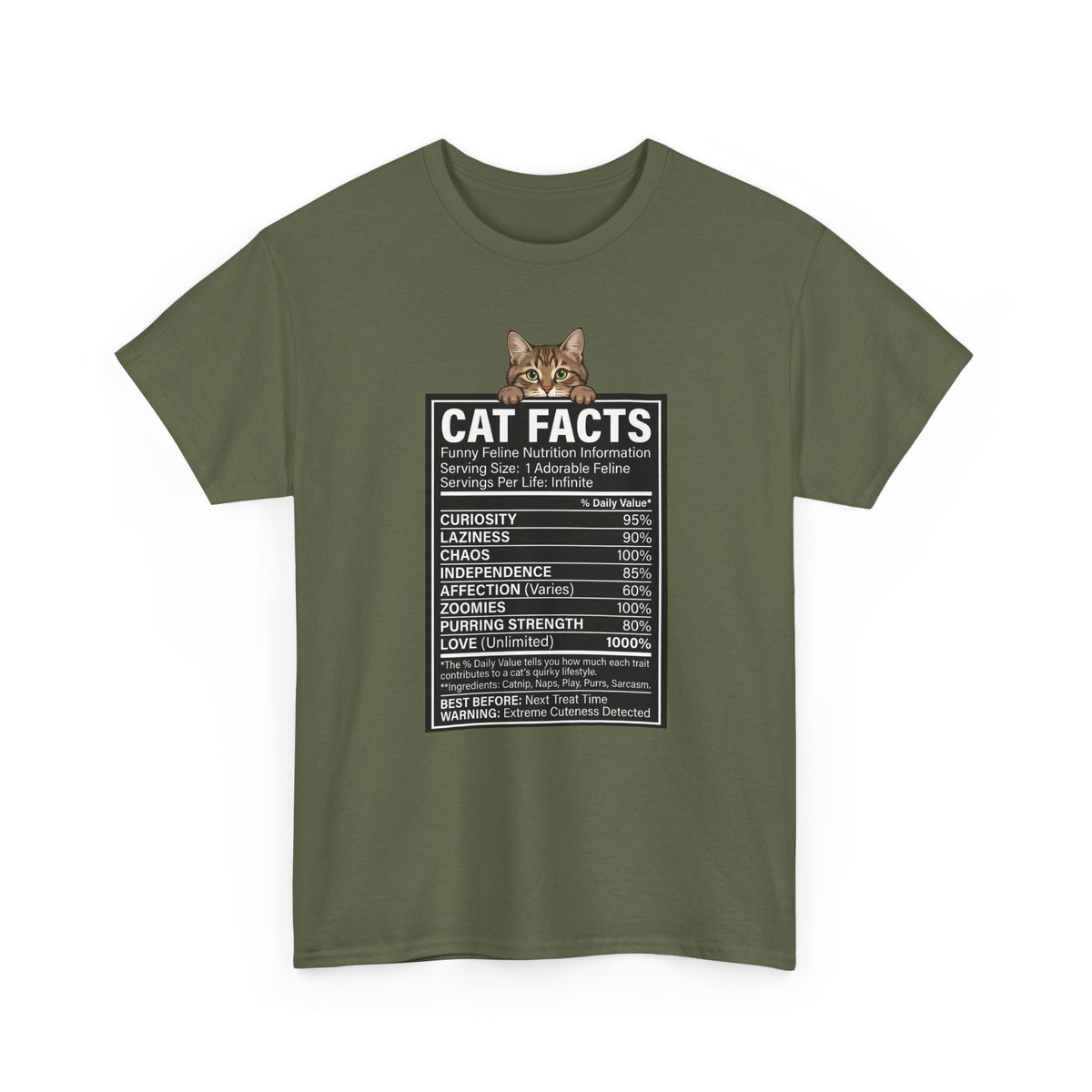 Cat Nutrition Facts T-Shirt