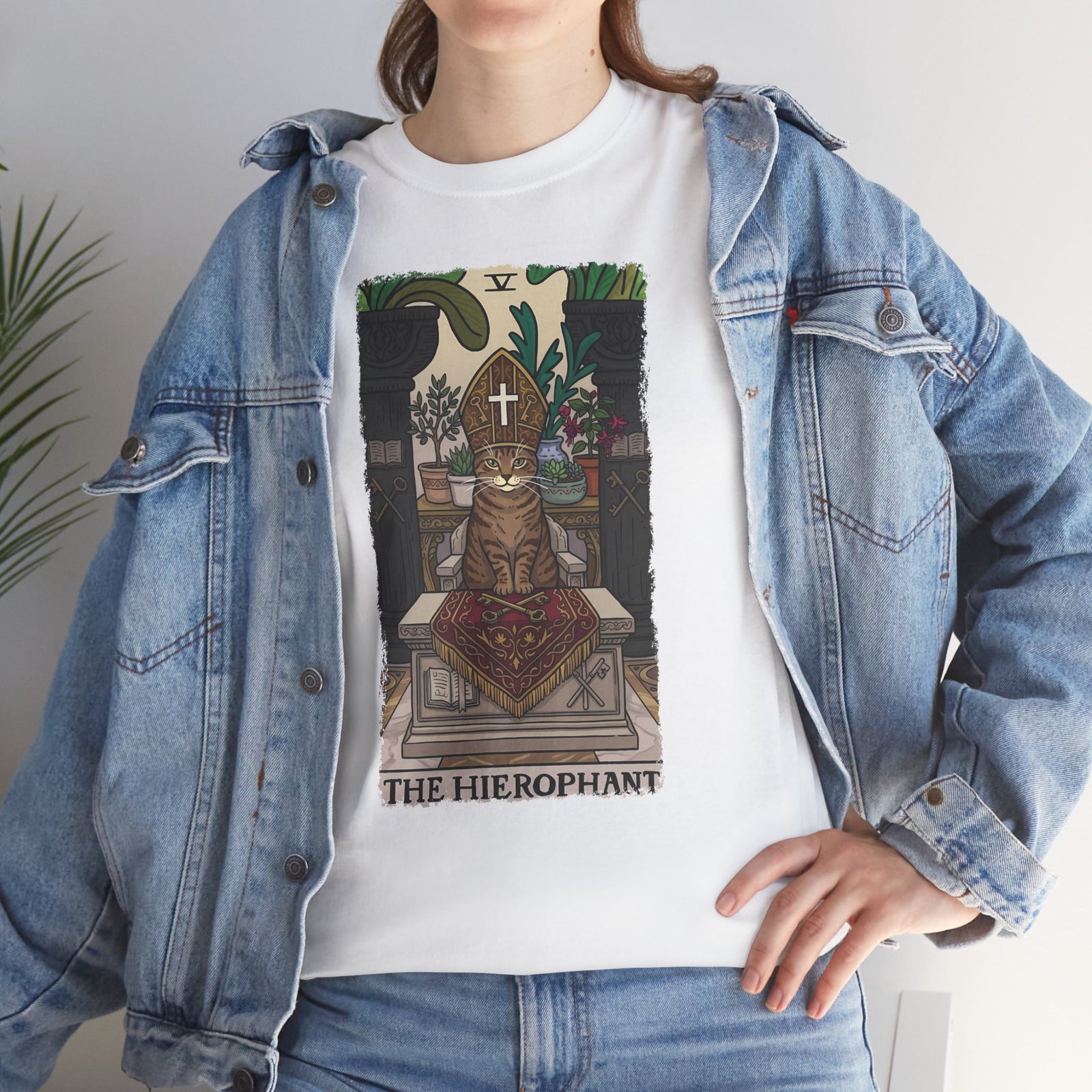 The Hierophant Cat T-Shirt — Mystical Tarot-Inspired Tee