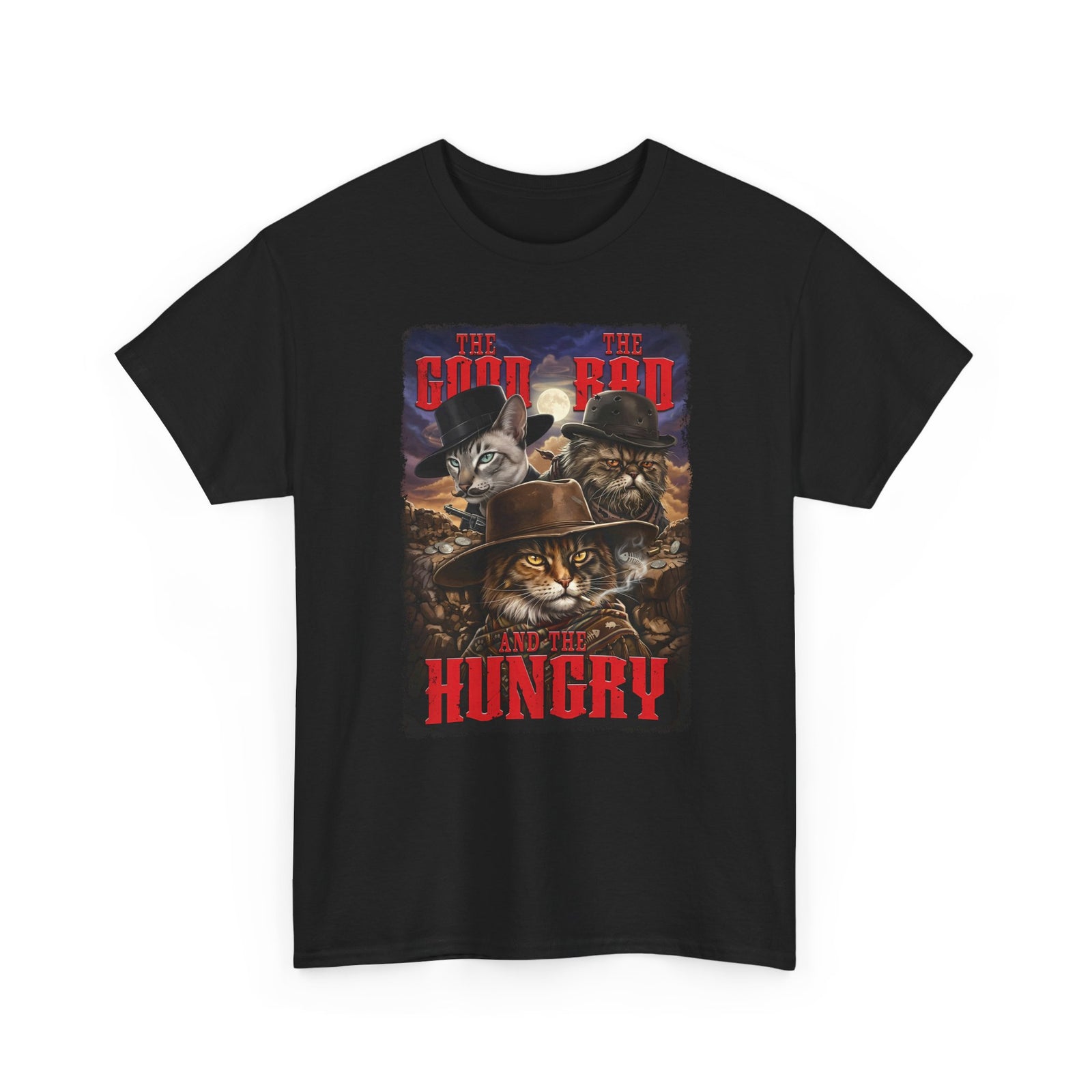 The Good The Bad The Hungry — Cat Parody T-Shirt