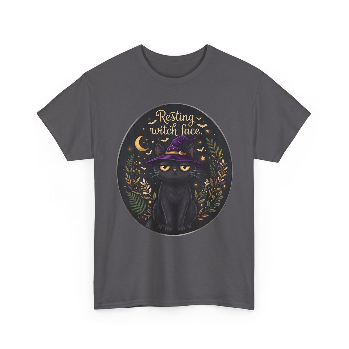 Resting Witch Face Black Cat Shirt — Sarcastic Halloween Witch Hat T-Shirt