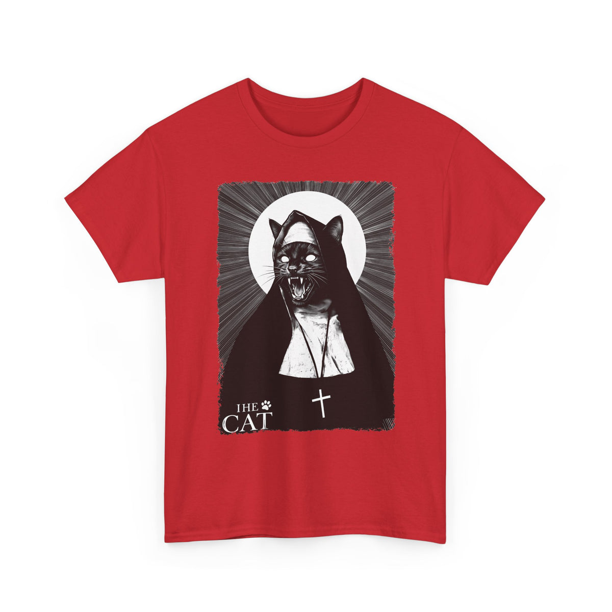 The Cat Horror Movie Parody T-Shirt — Creepy Nun Black Cat Tee