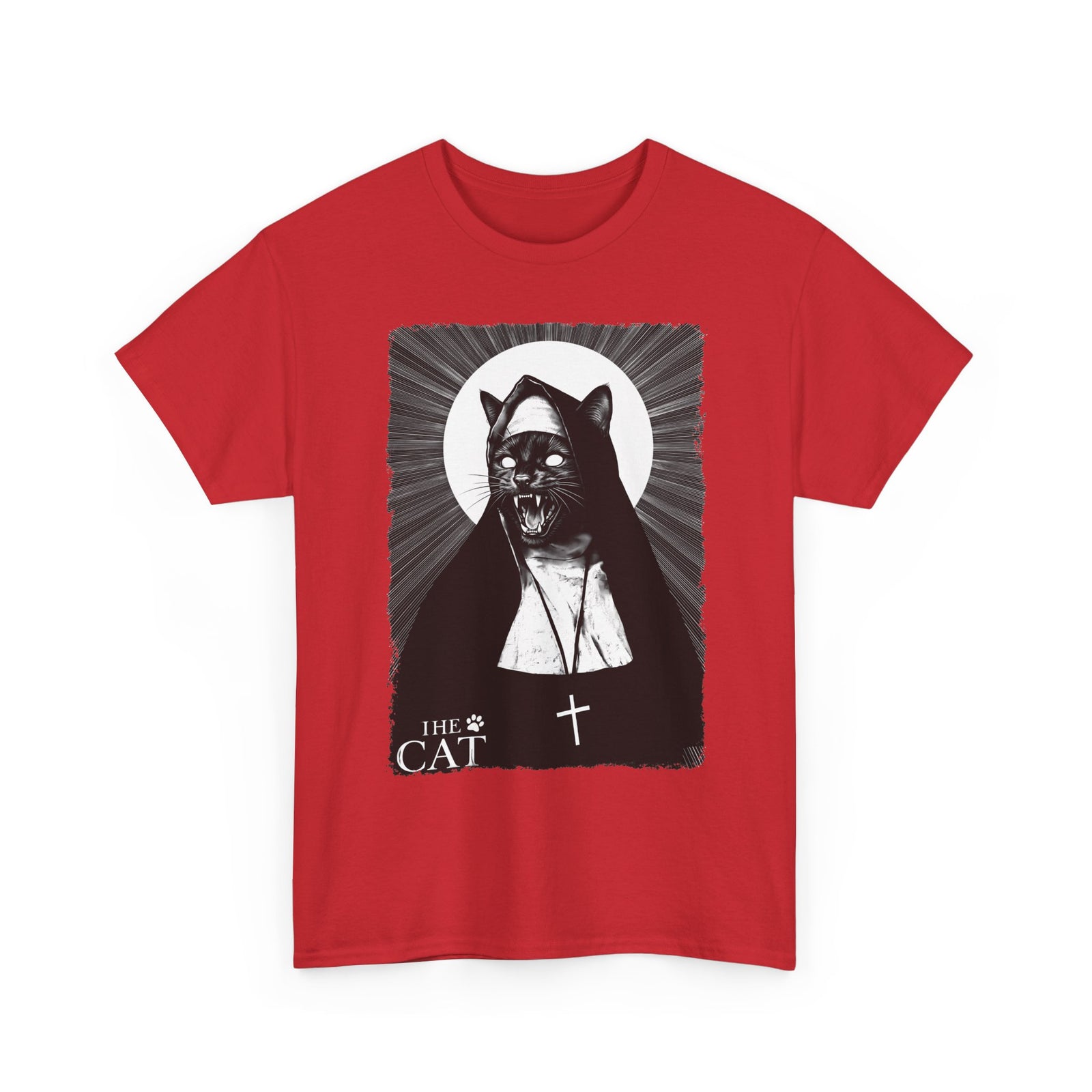 The Cat Horror Movie Parody T-Shirt — Creepy Nun Black Cat Tee