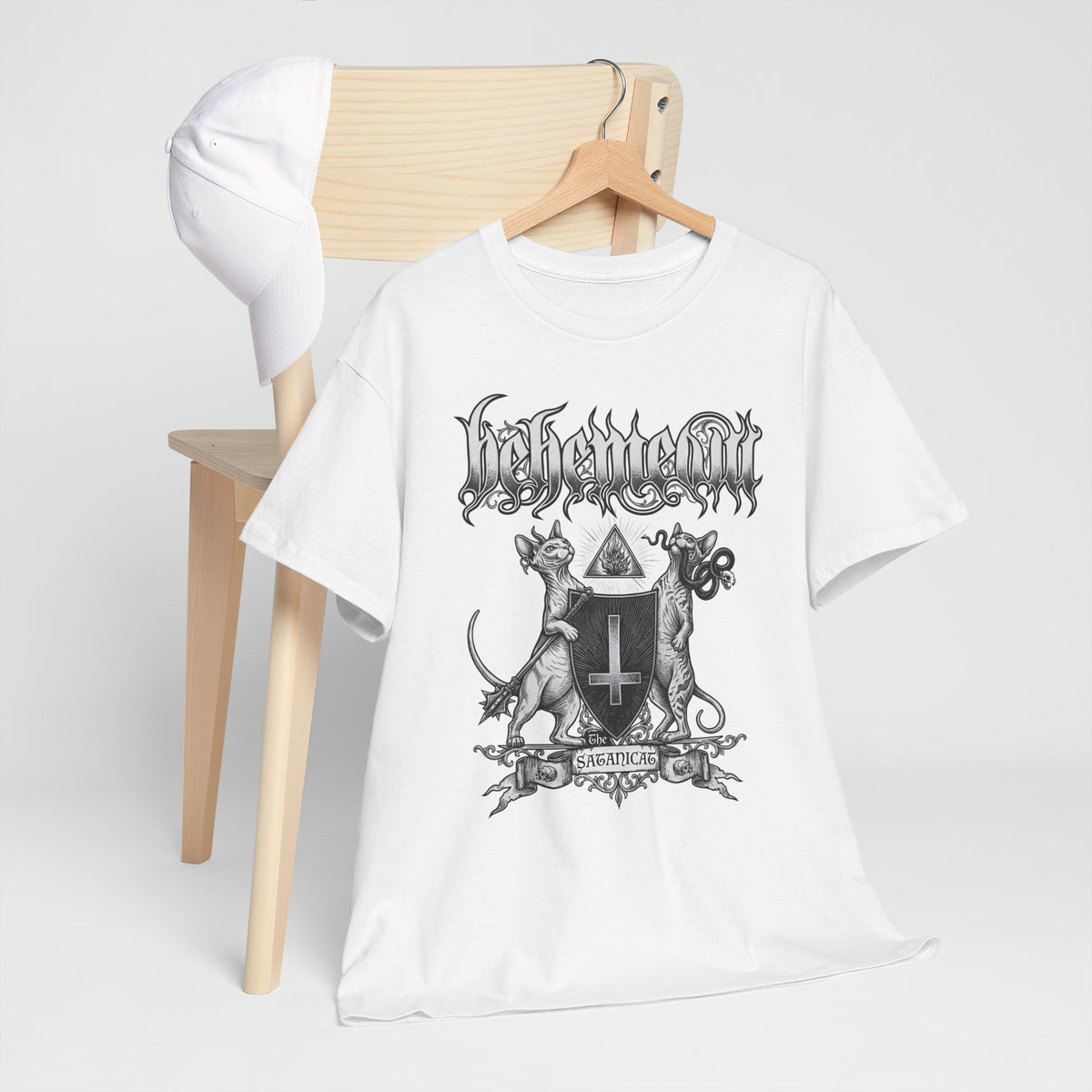 Satanicat Behemeow T-Shirt — Gothic Cat Graphic Tee