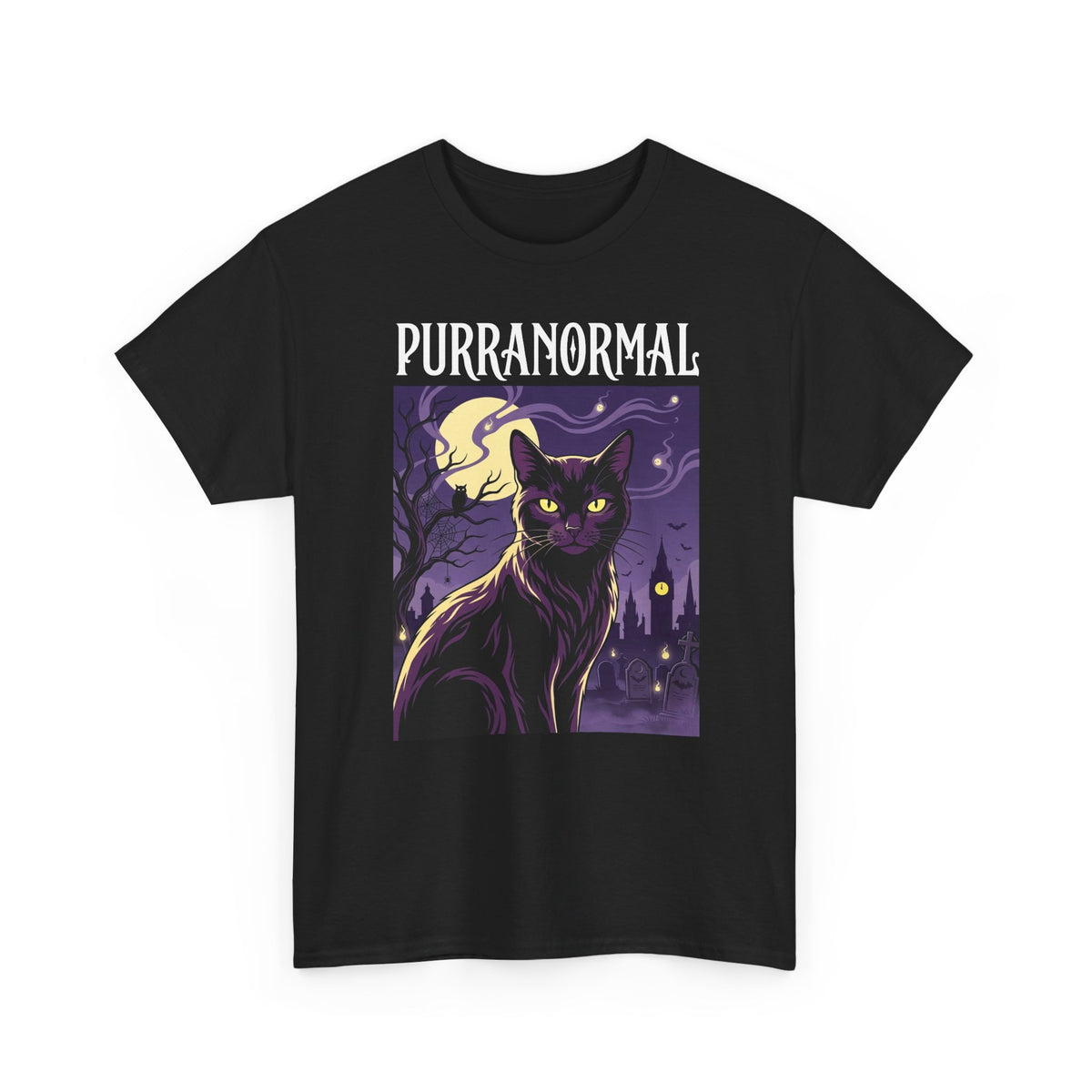 Purranormal Cat T-Shirt — Paranormal Cat Spooky Cat Graphic Tee
