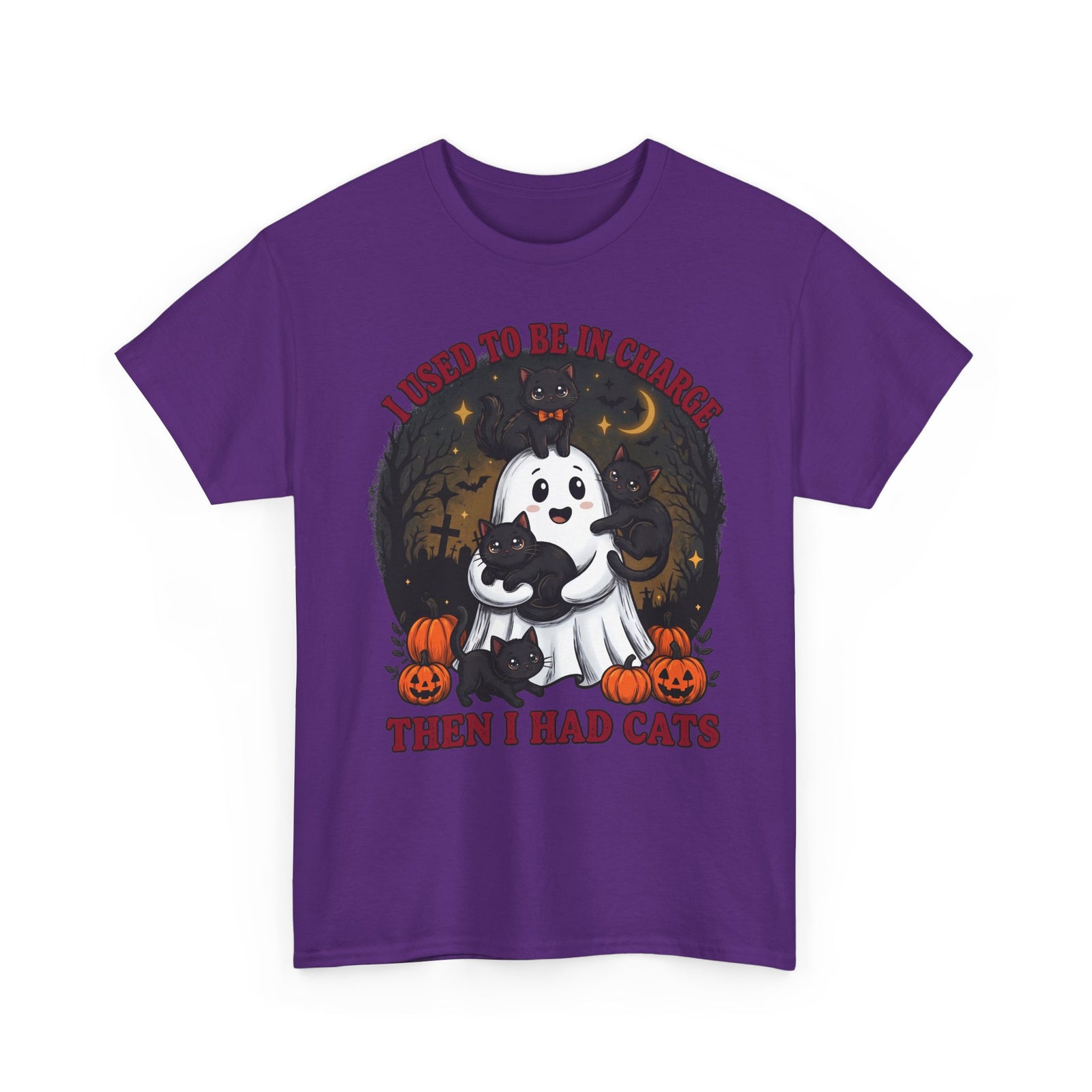 I Used To Be In Charge Then I Had Cats Shirt — Cute Ghost & Black Kittens T-Shirt