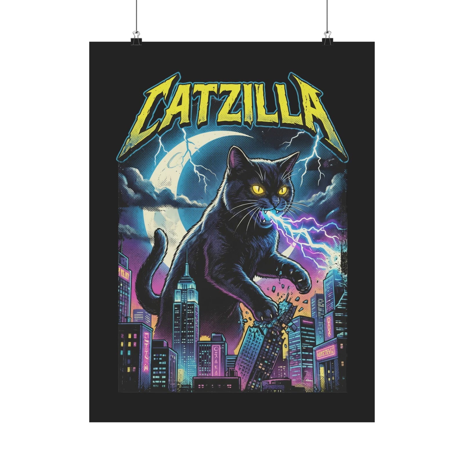 Cat Attack Poster — Funny Graphic Cat Poster