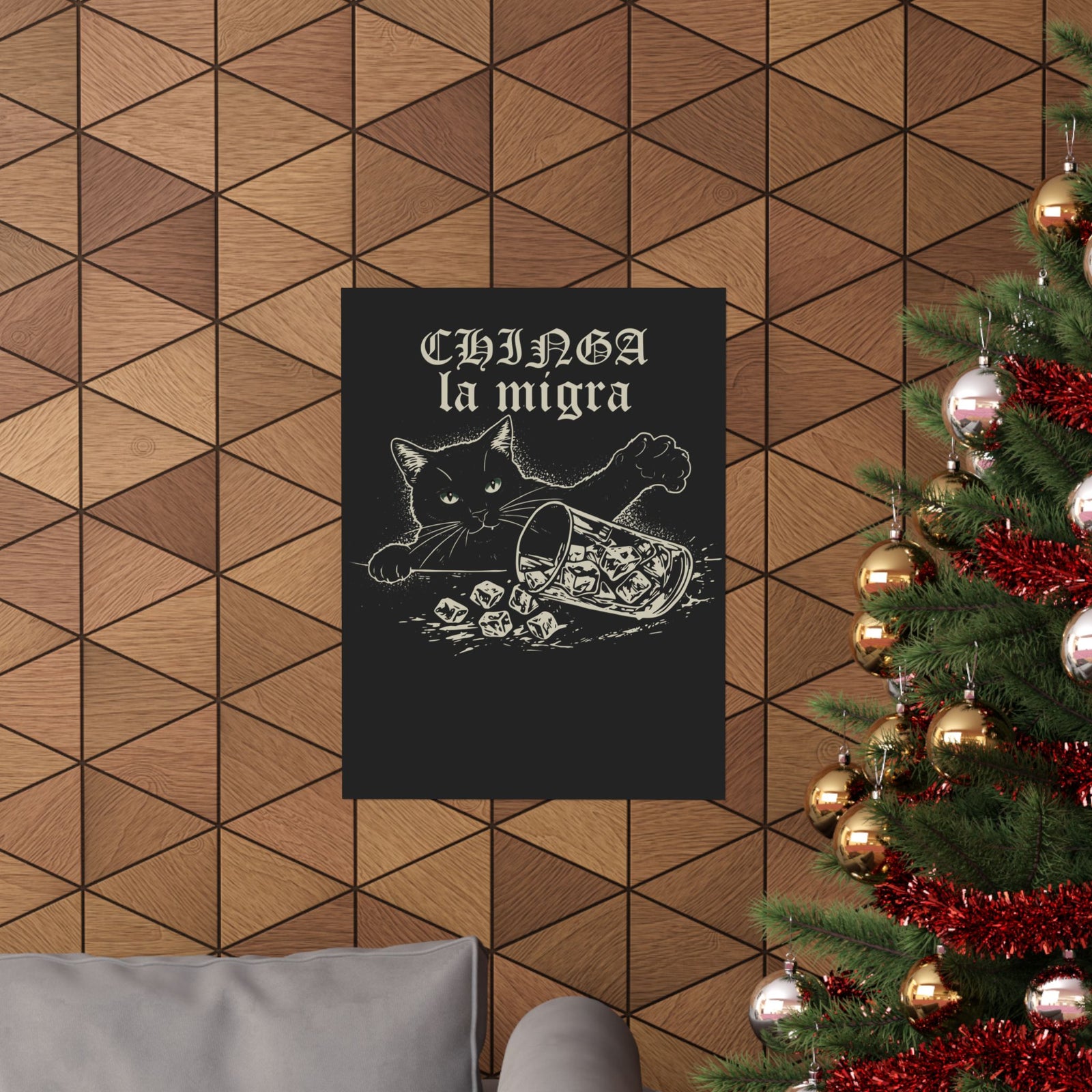 Chinga la migra Cat Poster