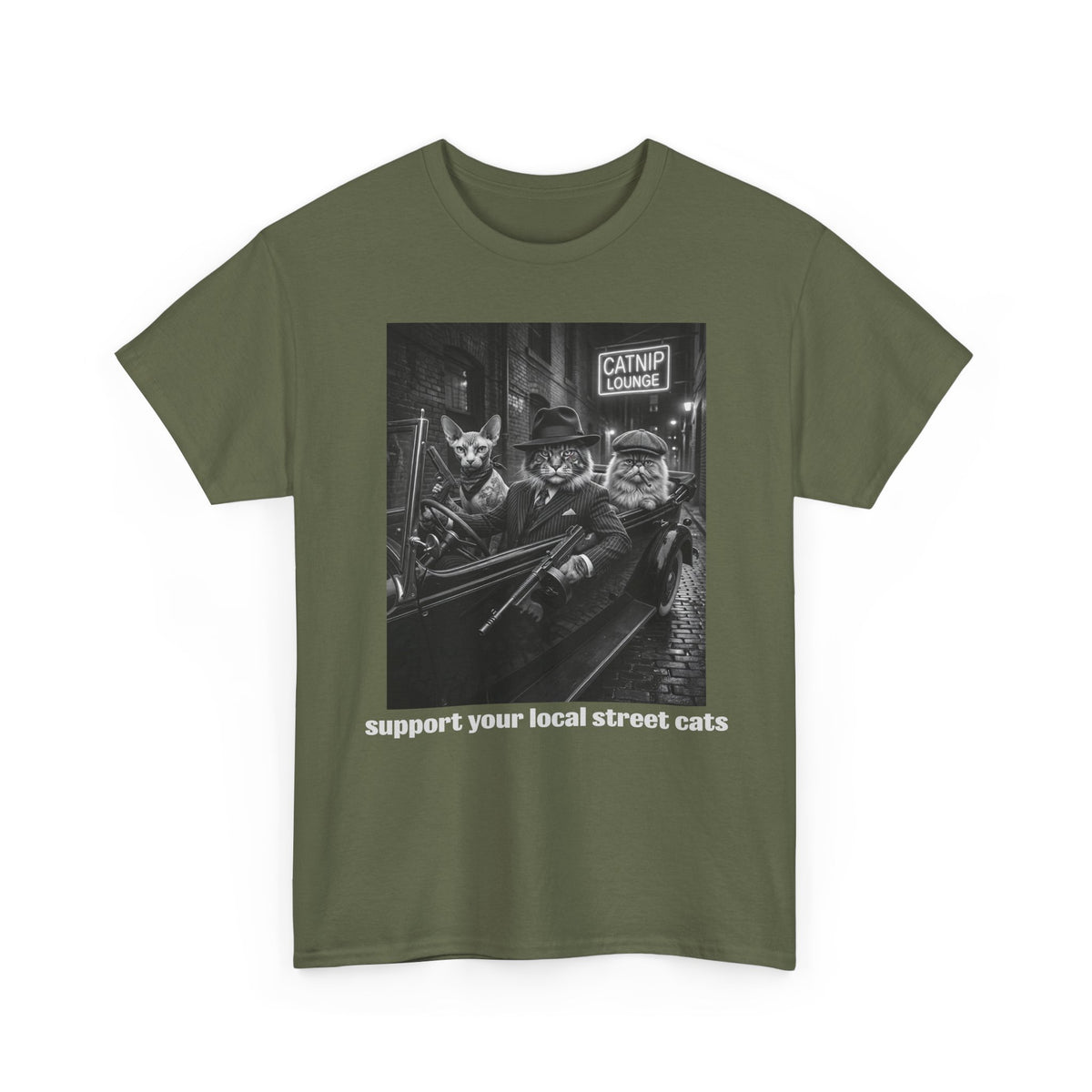 Support Your Local Street Cats T‑Shirt — Retro Rescue Cat Tee