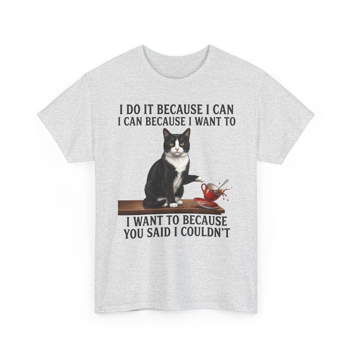 Cat Rebel T-Shirt — “I Do It Because I Can…You Said I Couldn’t” Inspirational Graphic Tee
