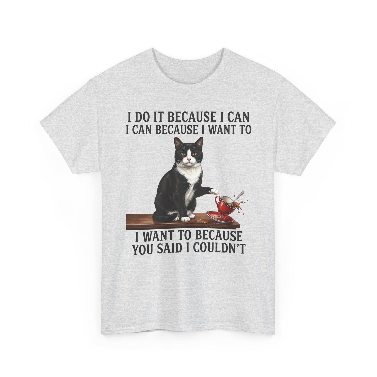 Cat Rebel T-Shirt — “I Do It Because I Can…You Said I Couldn’t” Inspirational Graphic Tee
