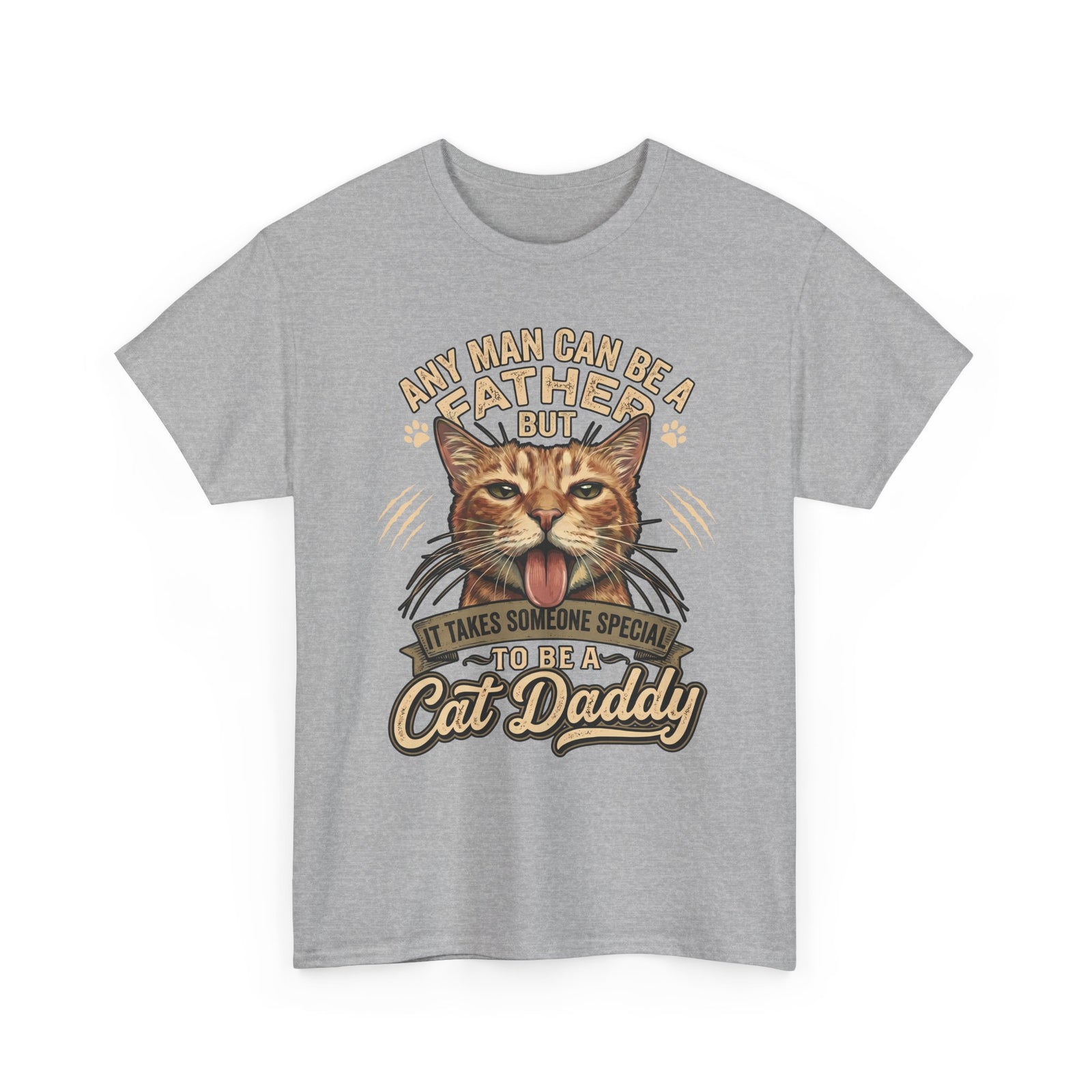 Cat Daddy Father's Day T-Shirt — Funny Orange Tabby Blep Graphic Tee