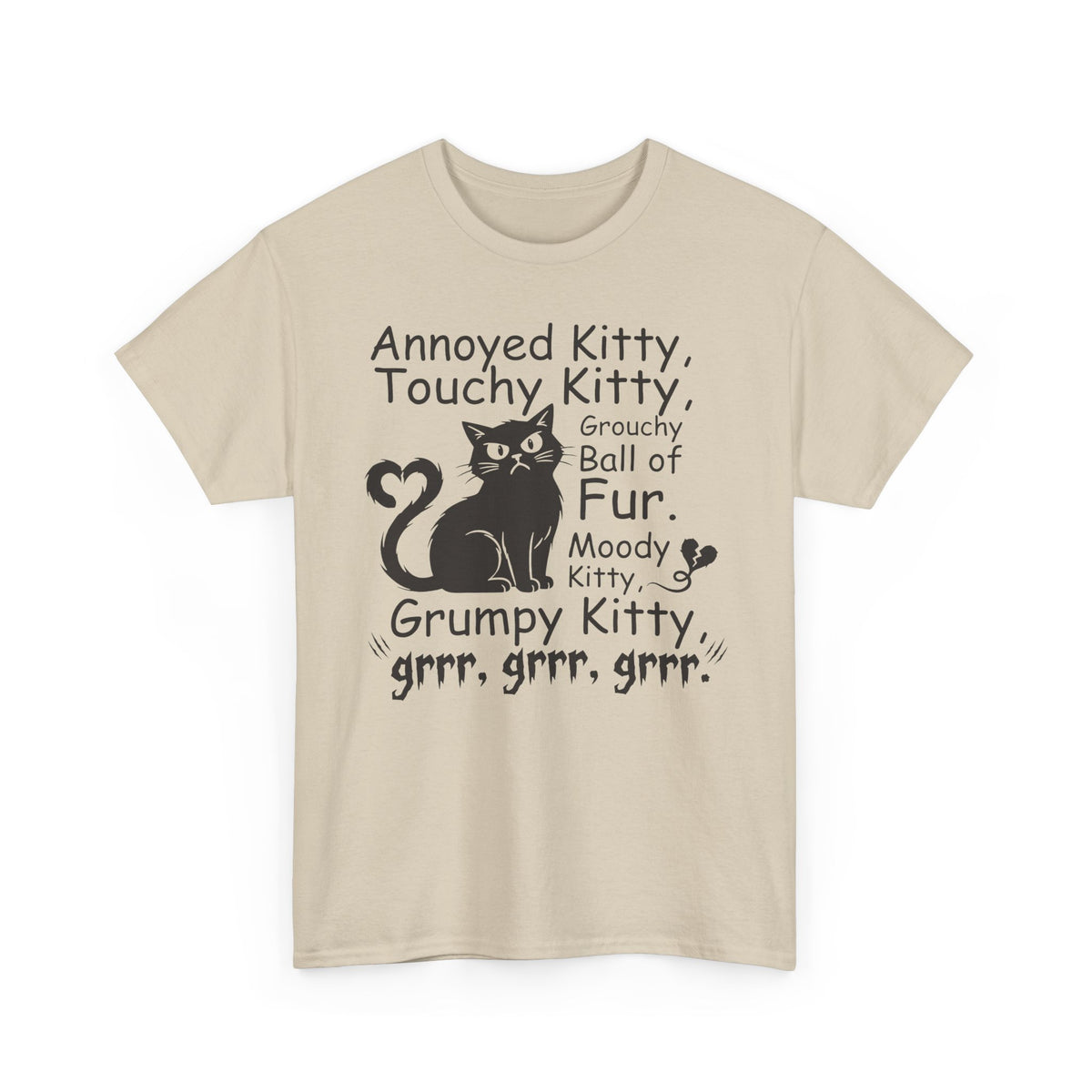 Grouchy Ball of Fur T-Shirt — Annoyed Kitty, Touchy Kitty Graphic Tee