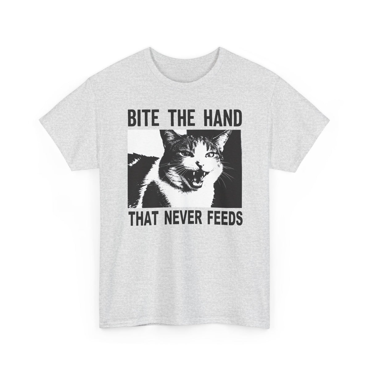 Cat Bite The Hand That Never Feeds Graphic Tee