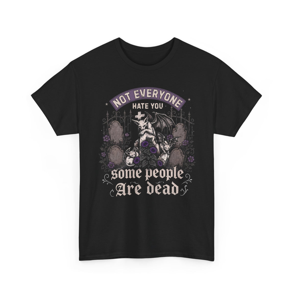 Not Everyone Hate You Some People Are Dead T-Shirt — Funny Goth Sphynx Cat Tee