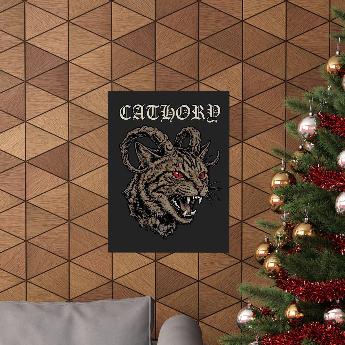 Catlord Poster — Gothic Cat King Graphic Poster