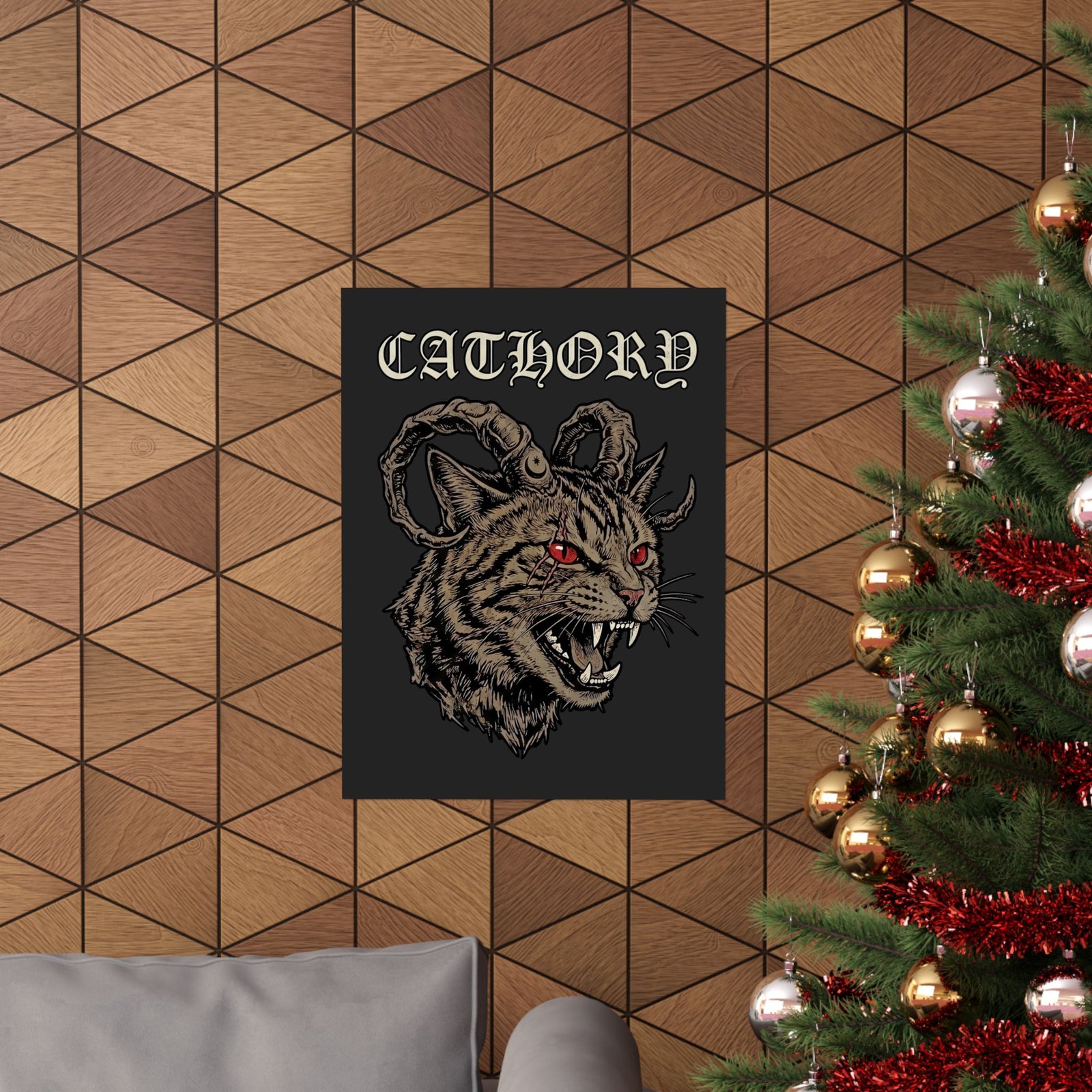Catlord Poster — Gothic Cat King Graphic Poster