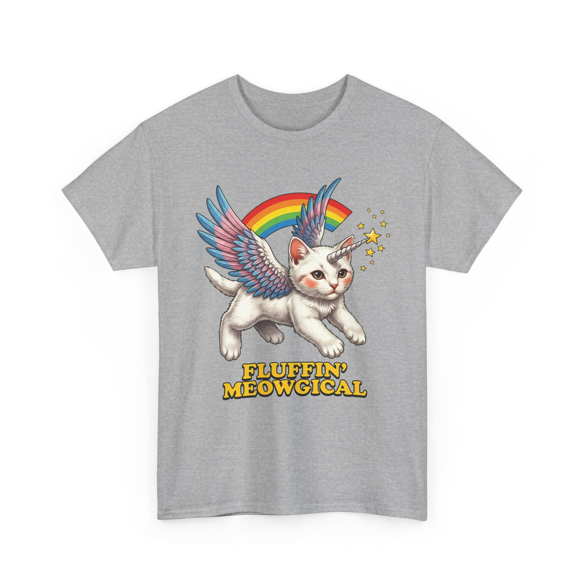 Fluffin' Meowgical Cat T-Shirt — Cute Unicorn Kitten Graphic