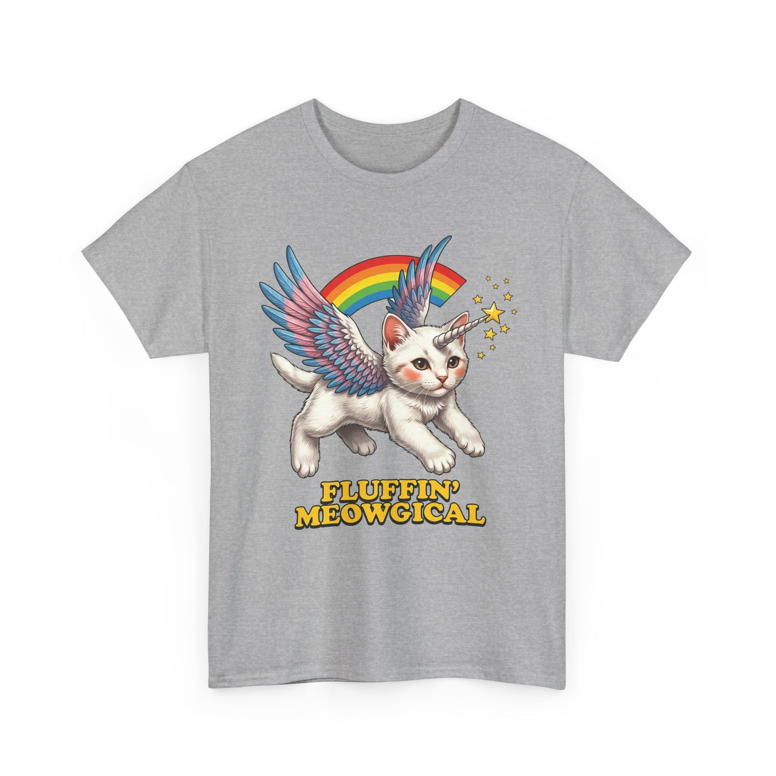 Fluffin' Meowgical Cat T-Shirt — Cute Unicorn Kitten Graphic