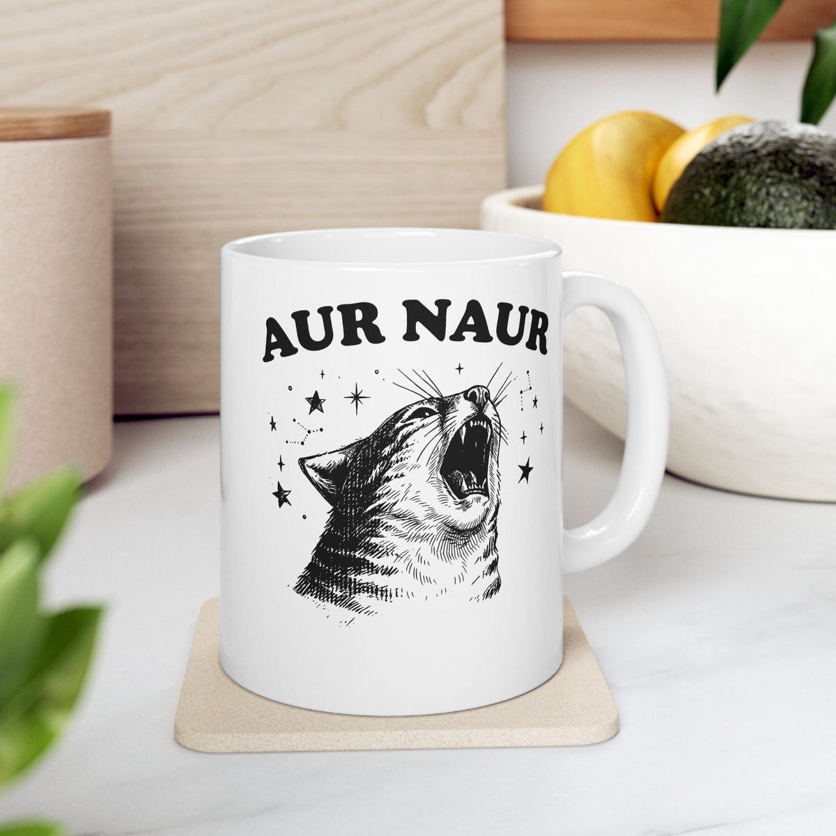 Aur Naur Funny Cat Ceramic Mug — Cute Funny Cat Mug