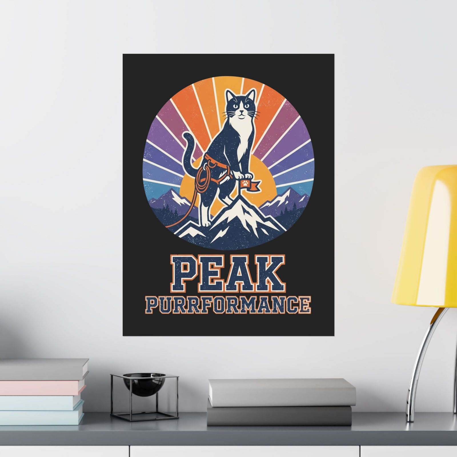 Cat Hiking Poster — "Peak Purformance" Outdoor Adventure Poster