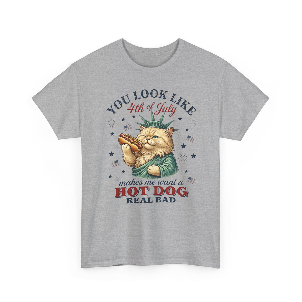4th of July Cat & Hot Dog T-Shirt — Patriotic Fourth of July Tee
