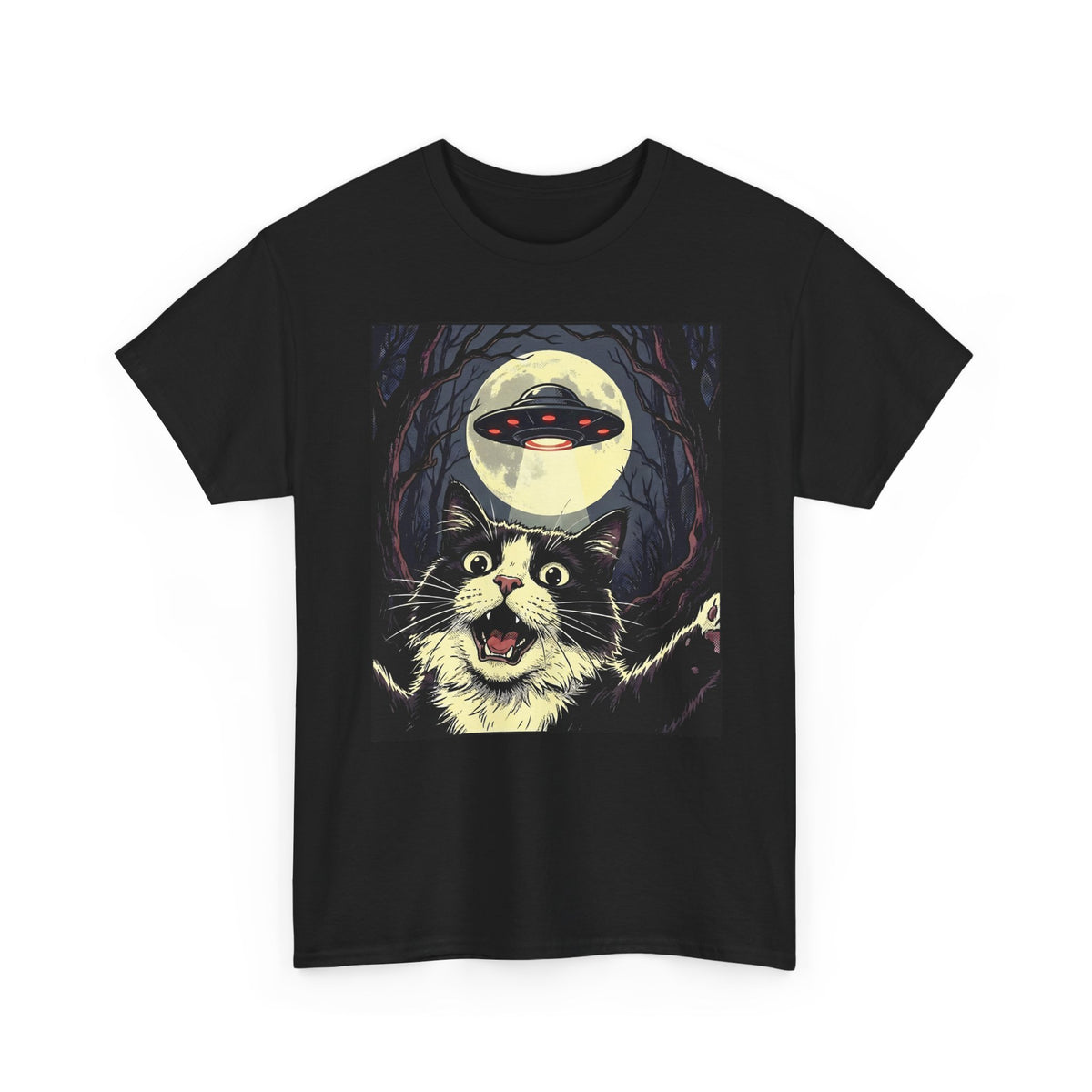 Cat Selfie With UFO T-Shirt