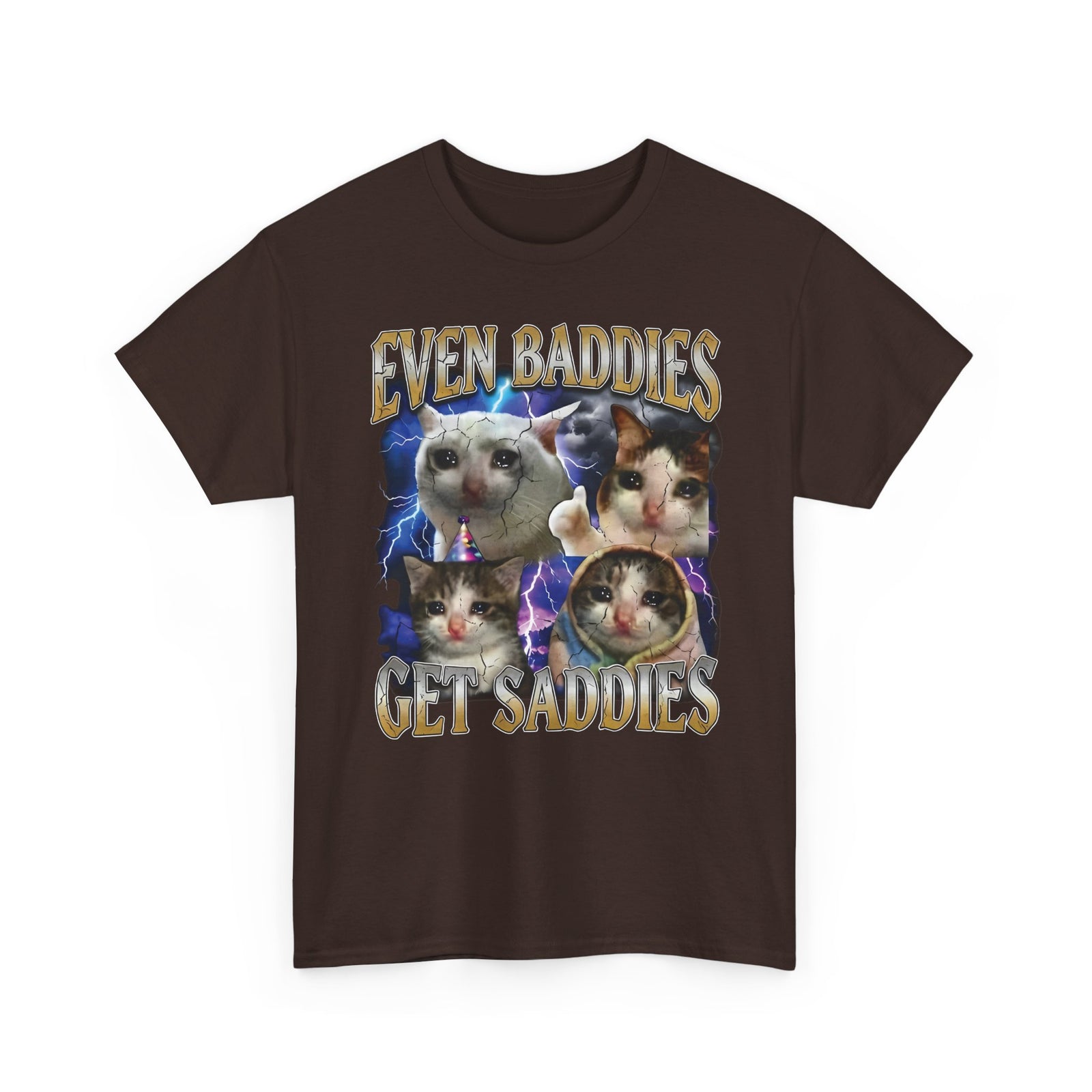Even Baddies Get Saddies Cat Meme T-Shirt