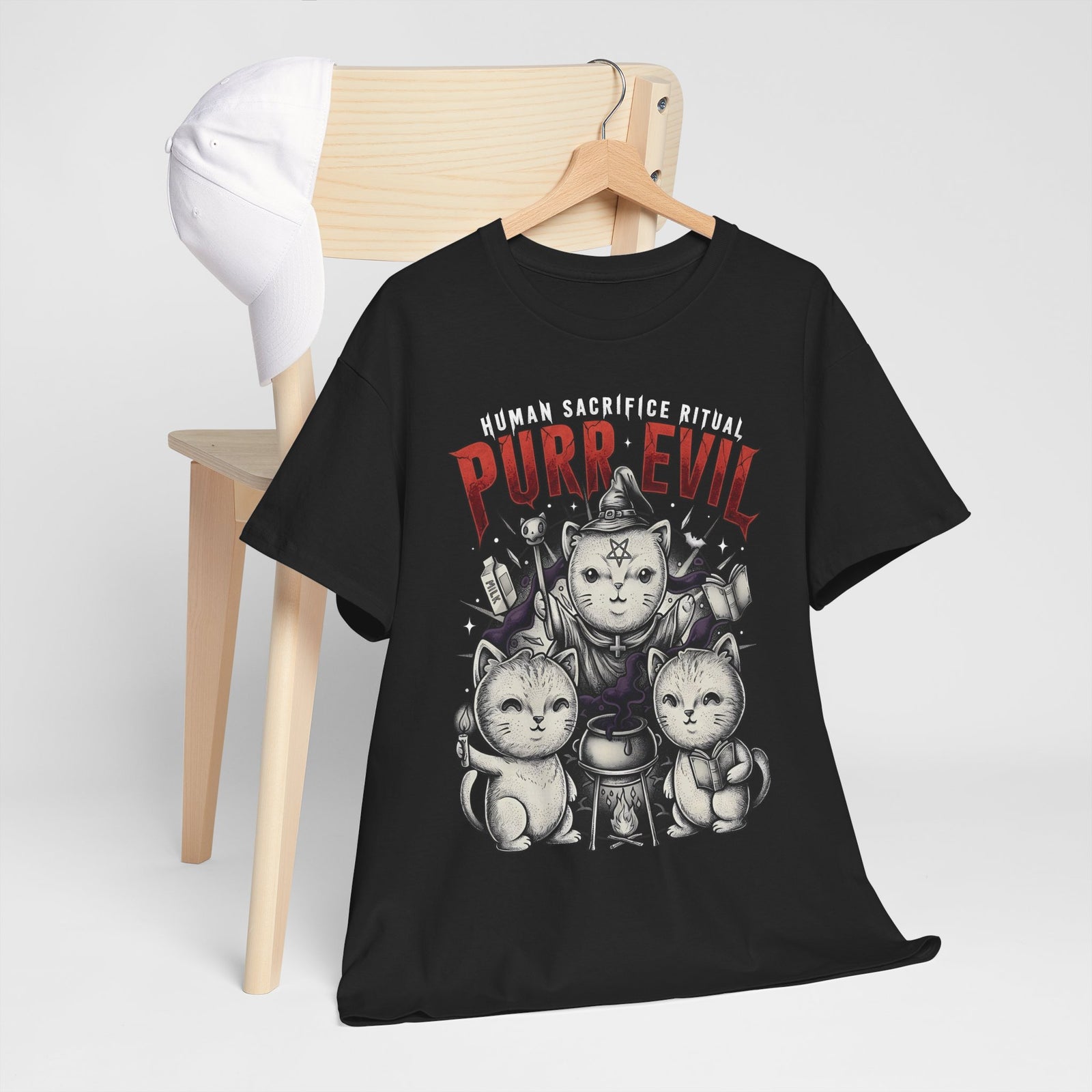 Purr Evil Witch Cats T-Shirt — Spooky Alternative Magic Apparel