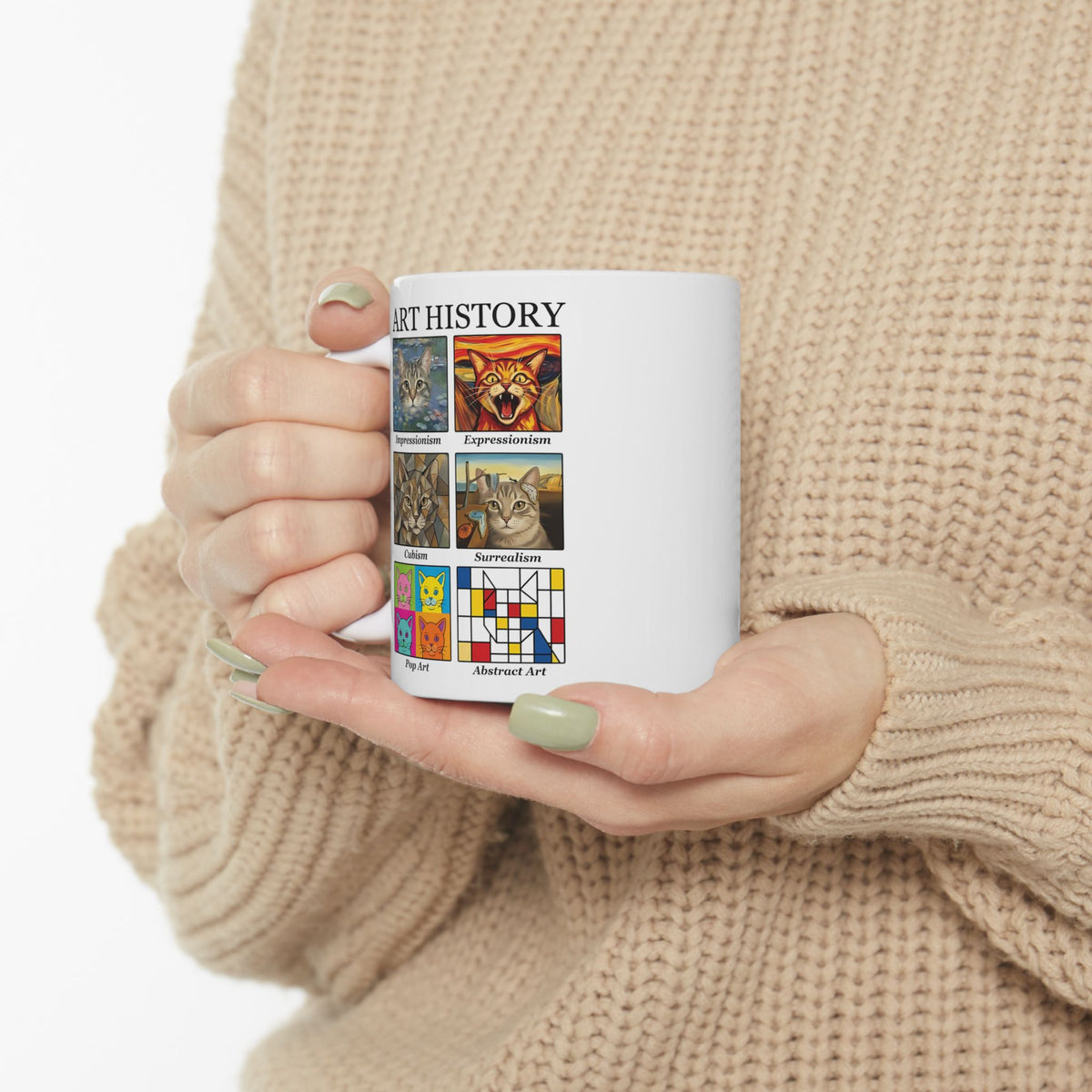 Cats in Masterpieces Ceramic Mug — Artistic Cat Painting Mug