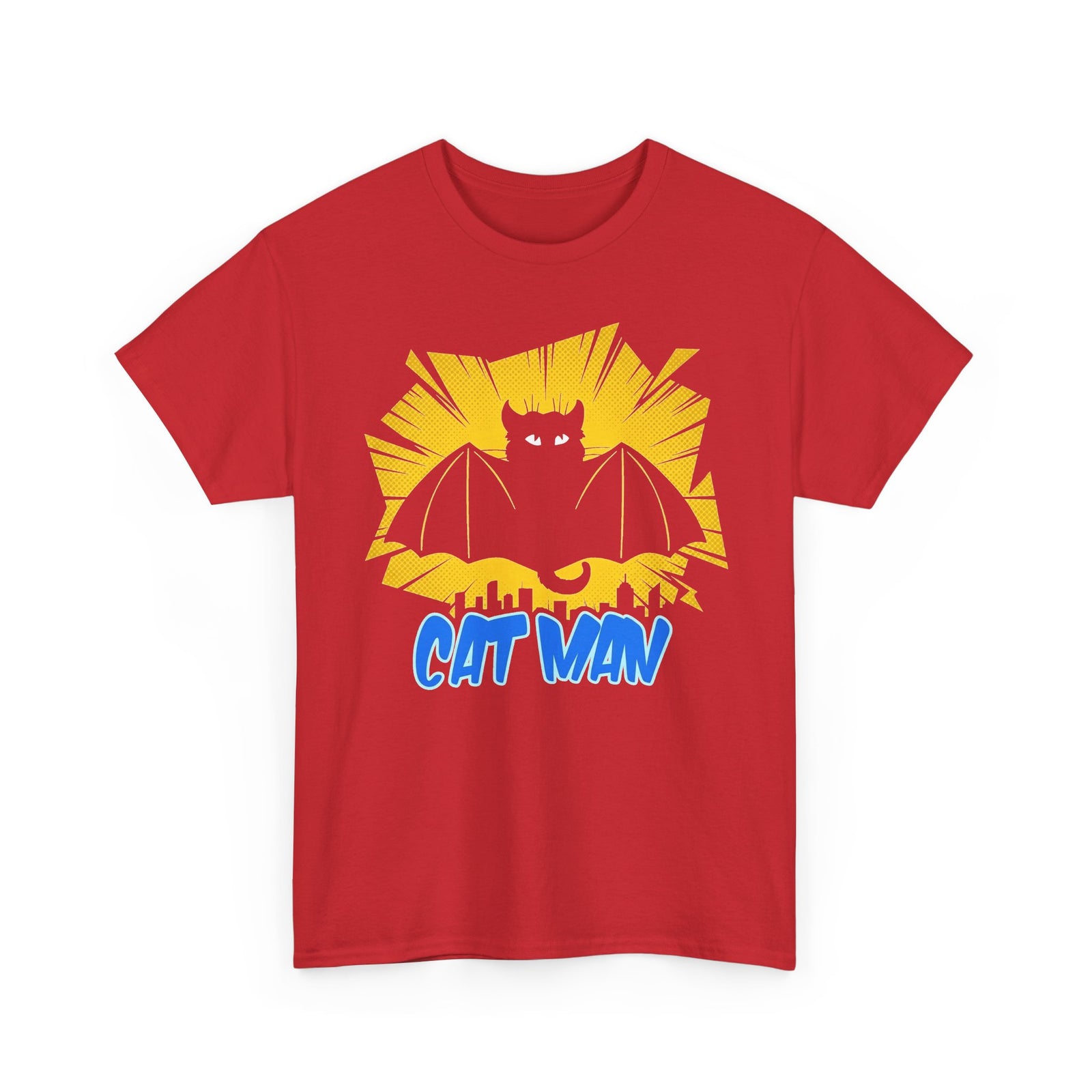 Cat Man T-Shirt — Funny Bat Cat Graphic Tee for Cat Lovers