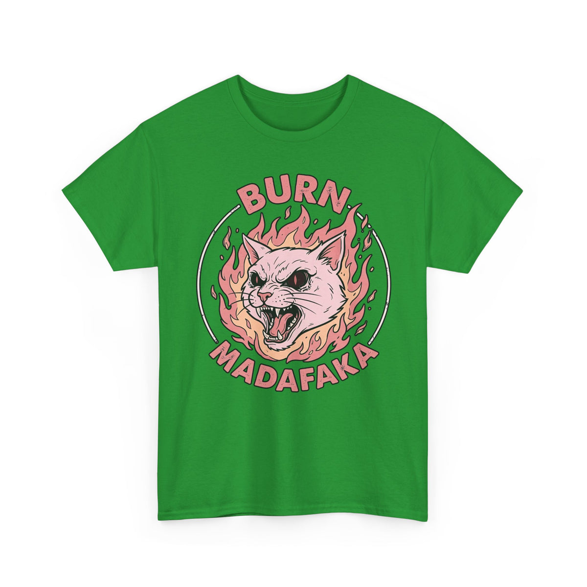 Funny Cat T‑Shirt — "Burn Madafaka" Graphic Tee