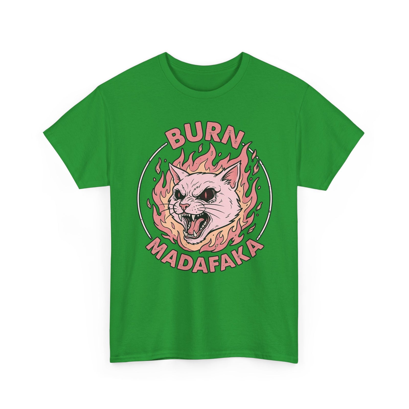 Funny Cat T‑Shirt — "Burn Madafaka" Graphic Tee
