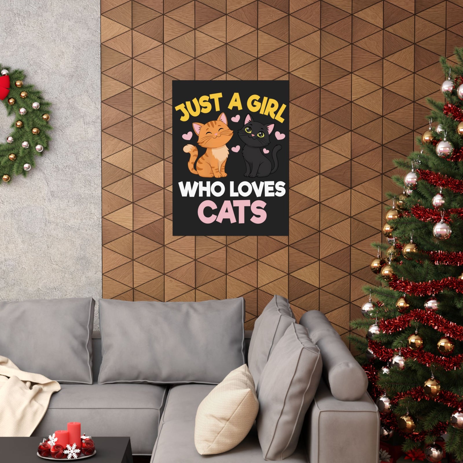 Just a Girl Who Loves Cats Poster — Cute Cat Lover Poster