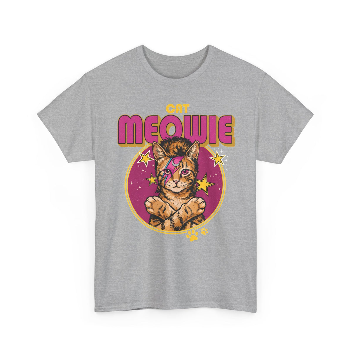 Funny Cat Meowie Lightning Bolt Shirt — 80s Retro Rocker Cat T-Shirt
