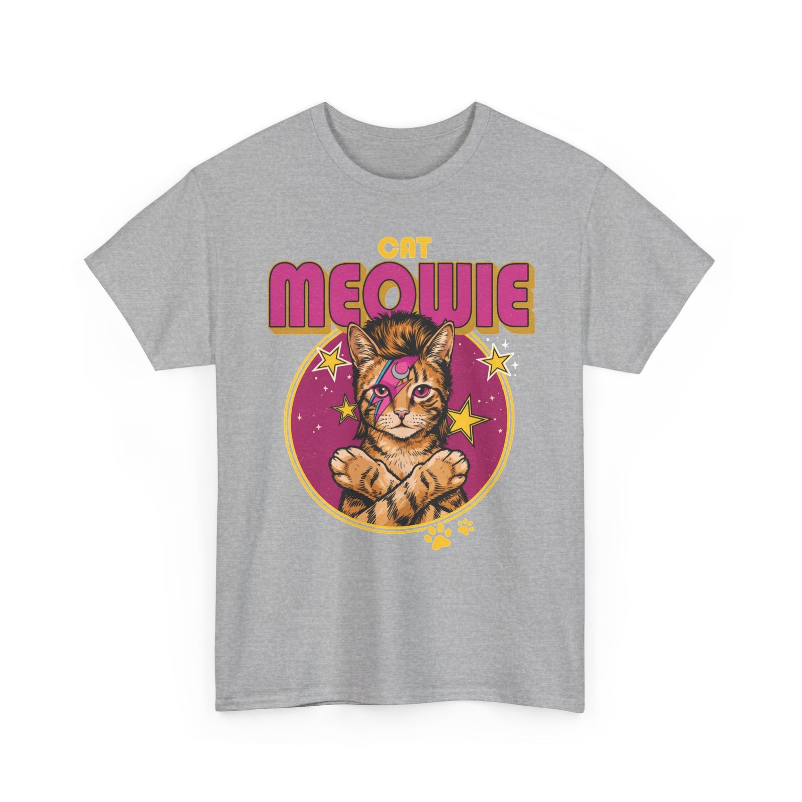 Funny Cat Meowie Lightning Bolt Shirt — 80s Retro Rocker Cat T-Shirt