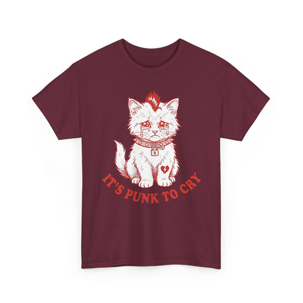 It's Punk To Cry Cat Tee — Cute Punk Cat Graphic T-Shirt