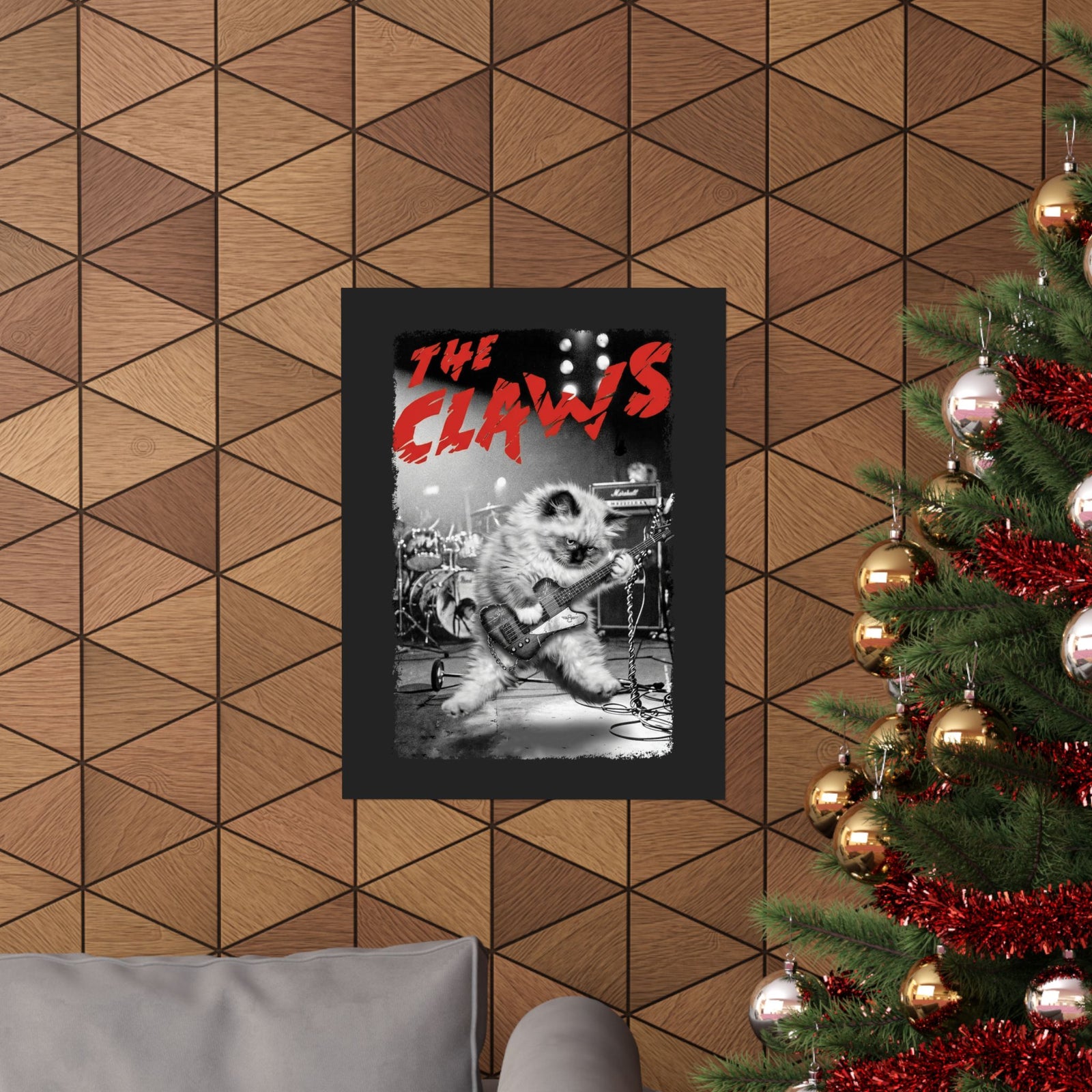 The Claws Cat Rock Poster — Retro Cat Graphic Poster