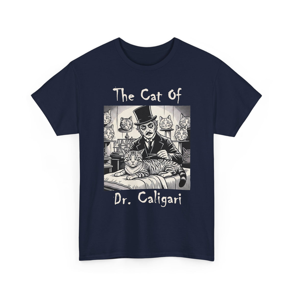 The Cat of Dr. Caligari T-Shirt — Gothic Vintage Horror Cat Tee