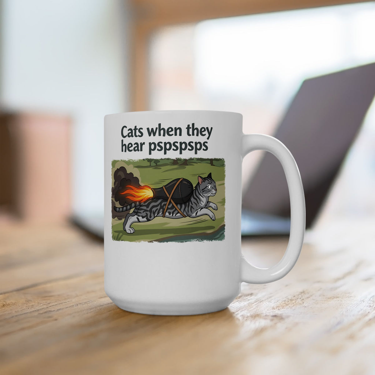 Cats When They Heard 'pspspsps' Ceramic Mug