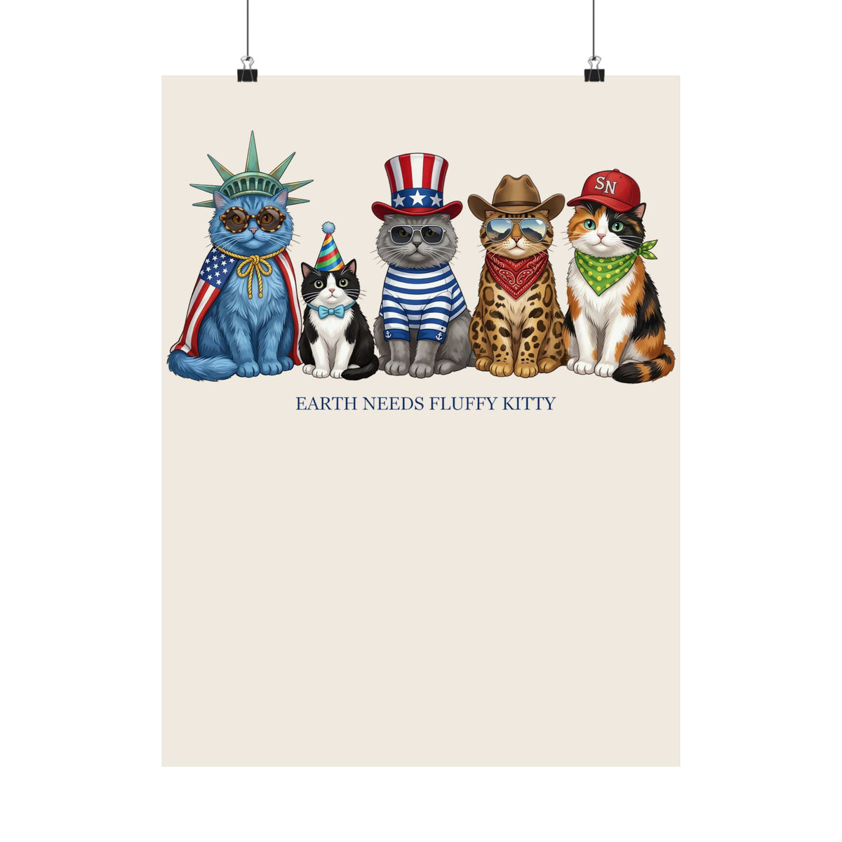 Earth Needs Fluffy Kitty Poster