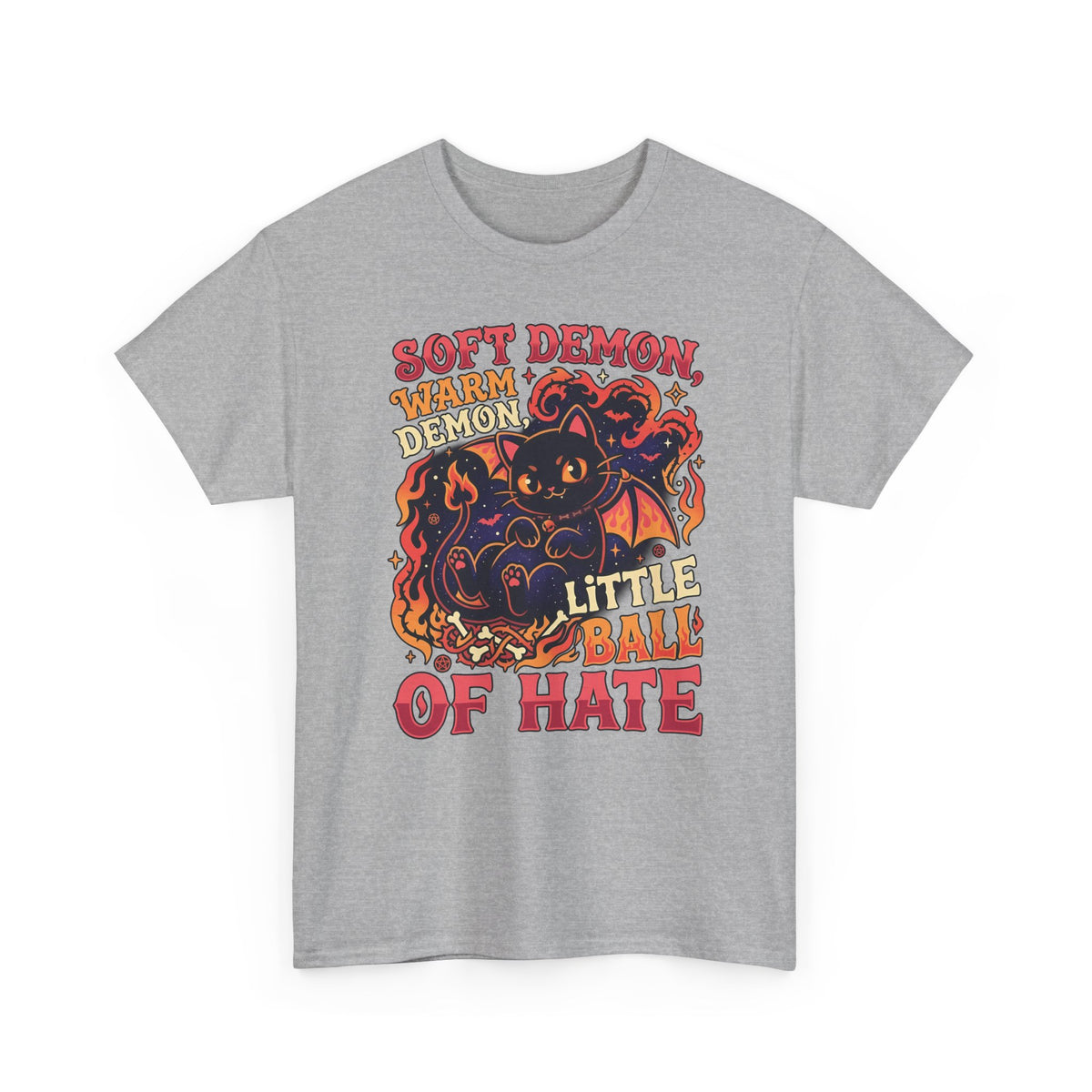 Soft Demon Cat T-Shirt — "Little Ball of Hate" Cute Demon Kitty Tee