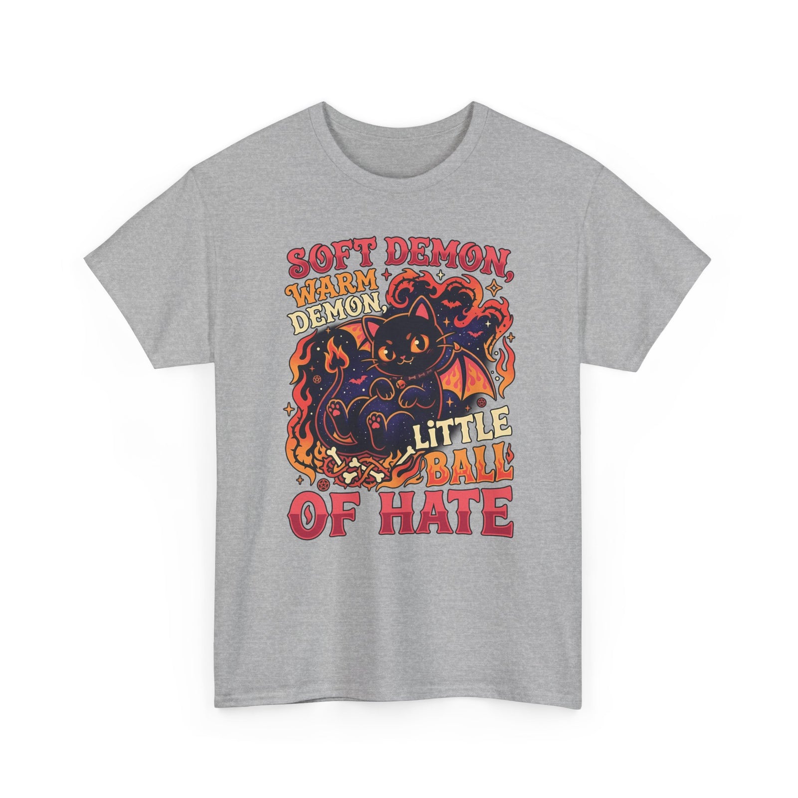 Soft Demon Cat T-Shirt — "Little Ball of Hate" Cute Demon Kitty Tee